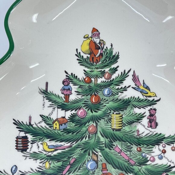 vintage spode christmas tree shaped serving dish s3324Tt made in england - Picture 2 of 4